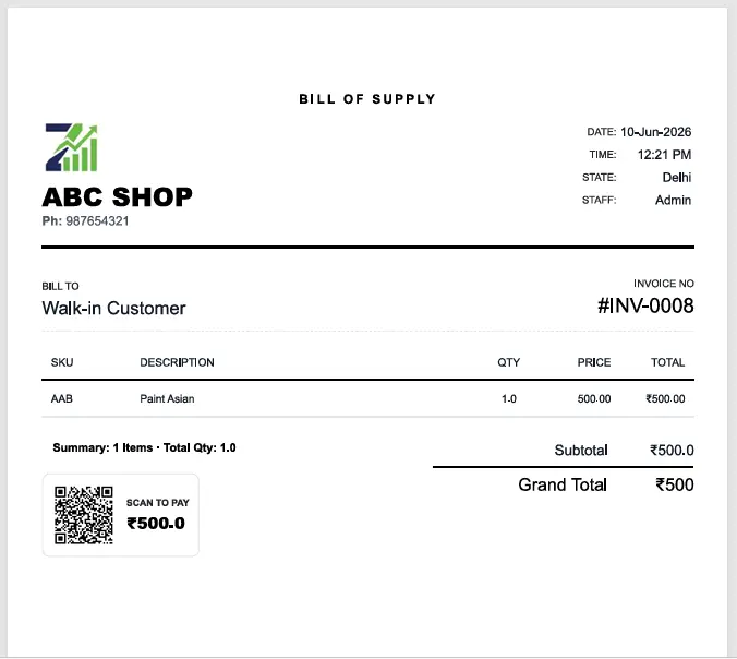 A4 Invoice Template